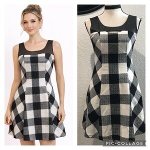 Short sleeve wool blend dress